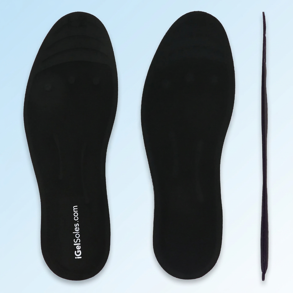 iGelSoles top, bottom and side profile views