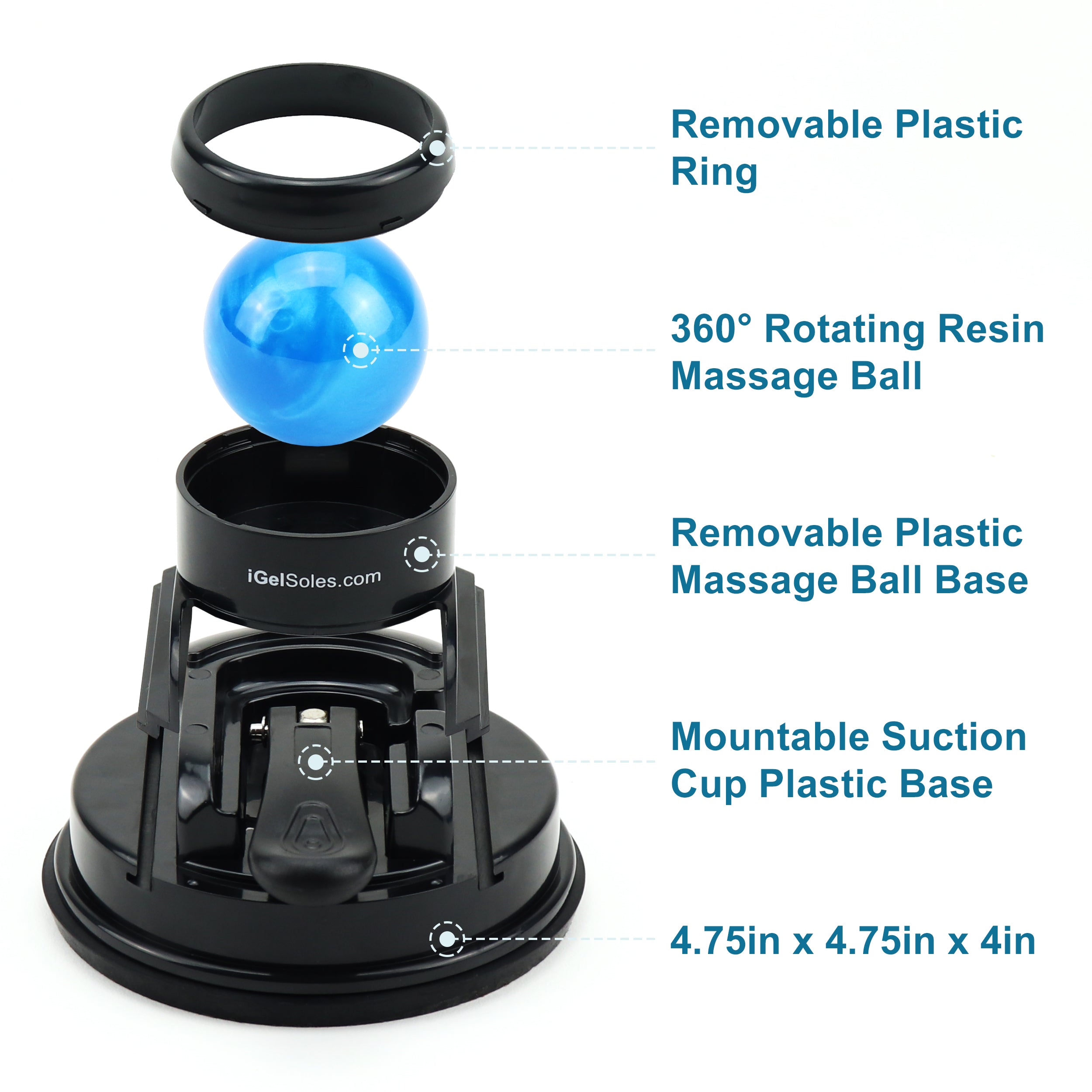 NSL Mountable Muscle Massage Ball: Innovative Suction Cup Self Back Ma